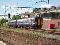 156 496 restarts from a signal stop on the G&SWR route at Muirhouse Junction on 14 June.<br><br>[David Panton 14/06/2008]