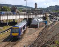 North end of Perth station on 29 June with 170 405 arriving with a service from Inverness.<br><br>[Bill Roberton 29/06/2008]