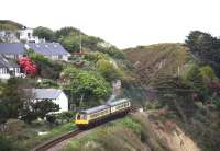 Great Western liveried class 108 DMU seen at Carbis Bay in June 1995 on a St Ives - St Erth service.<br><br>[Ian Dinmore 10/06/1995]