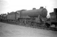 Gresley Ex-LNER class D49 4-4-0 62744 <I>The Holderness</I> in the stored locomotive sidings alongside Thornton Junction shed in May 1959. The locomotive was later reprieved and transferred to Hawick shed in April 1960, where it survived for a further 8 months [see image 24467].<br><br>[Robin Barbour Collection (Courtesy Bruce McCartney) 19/05/1959]