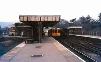 View towards the buffer stops at Buxton in 1978 with a DMU ready to leave for Manchester.<br><br>[Ian Dinmore //1978]