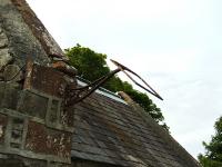 One of the original lamp brackets still adorns the derelict station building at Invershin in July 2008.<br><br>[John Gray 21/07/2008]