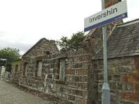 The dilapidated station building at Invershin in July 2008. Although it is not fenced off from the platform,it appears to be in private ownership. <br><br>[John Gray 21/07/2008]