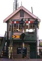 The old signal box at New Holland Town station, on the south bank of the Humber, photographed in 1975.<br><br>[Ian Dinmore //1975]