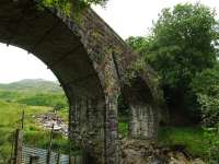 A shot of the metal reinforcing rods attached to the viaduct which is marked as bridge No 130 half way between Luib and Killin Junction.<br><br>[John Gray 23/07/2008]