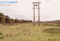 The former station at Douglas. View looks west. The goods yard and shed was to the right (a little of the shed remains) and two platforms to the right (mounds remain).<br><br>[Ewan Crawford //]