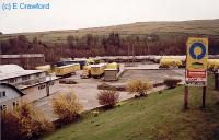 Cement wagons lie out of use at Eastgate works.<br><br>[Ewan Crawford //]