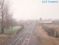Langloan Junction looking east. The line to the left is for Coatbridge Central, the central (closed) route was for Airdrie and route to the right for Whifflet.<br><br>[Ewan Crawford //]
