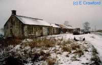 Remains of mining village or farm at Stanrigg. Many buildings and roads round Stanrigg are out of use with opencast mining in the area. This view looks west.<br><br>[Ewan Crawford //]