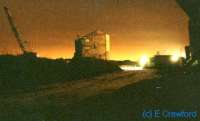 Woodend Colliery washery at night. View looks northwest. This once rail served colliery was east of Westcraigs.<br><br>[Ewan Crawford //]