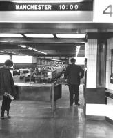 <I>'Tickets please.'</I> Ticket checks in operation for passengers heading for the 10.00 service to Manchester Piccadilly at Euston station in September 1972.<br><br>[John Furnevel 23/09/1972]