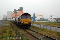 Train of empties reversing into the bauxite terminal at North Blyth.<br><br>[Ewan Crawford //]