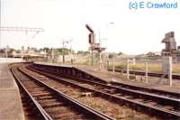 Looking south from the Barrow and Leeds bound platforms at Carnforth. Steamtown was located to the right.<br><br>[Ewan Crawford //]