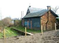 Remains of Loanhead station in April 2004, following opening of the walkway along part of the trackbed behind the camera.<br><br>[John Furnevel 08/04/2004]