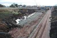 The future site of Chatelherault station looking north. The platform is in preparation and cutting has been cut back.<br><br>[Ewan Crawford 27/3/2005]