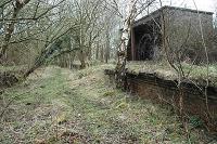 Tillietudlem station looking north. A building survives on the southbound platform.<br><br>[Ewan Crawford 27/03/2005]