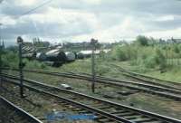 Earnock Sidings looking south from a passing train. A workshop exists here for wagon maintenance.<br><br>[Ewan Crawford //]