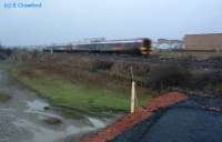Train passing the site of what was to become Edinburgh Park station.<br><br>[Ewan Crawford //]