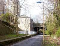 The former station at Bonnington, looking west, in April 2002.<br><br>[John Furnevel 20/04/2002]