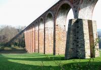 <I>'Thank you for your support ...' </I> Leaderfoot Viaduct looking impressive as ever in the morning sunshine. View north across the River Tweed towards Earlston on 27 April 2005. [See image 40067]<br><br>[John Furnevel 27/04/2005]