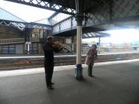 Tayside Biodiversity Festival, May 2010 - platform scene at Perth.<br><br>[John Yellowlees /05/2010]