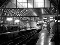 Evening scene at Kings Cross in December 1980, with a Deltic at the platform.<br><br>[John Furnevel 05/12/1980]