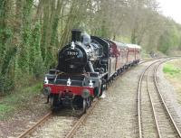 The 'Royal Train', headed by an immaculate 78019, approaching Wirksworth on 7 April 2011 bearing the rare '4 lamps' headcode.<br><br>[Richard Buckby 07/04/2011]