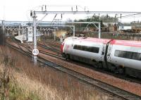 A southbound WCML Pendolino approaching Carstairs on 7 December 2004.<br><br>[John Furnevel 07/12/2004]