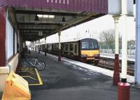 Platform 1 at Milngavie terminus, February 2005.<br><br>[John Furnevel 27/02/2005]