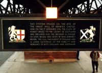 Commemorative plaque at Berwick station 1998.<br><br>[John Furnevel 22/03/1998]