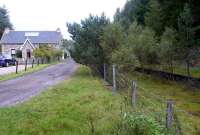 Looking along the northbound platform at Dava in September 2004 with the station house on the left.<br><br>[John Furnevel 15/09/2004]