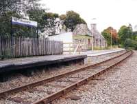 Invershin station in September 2001, looking north towards Lairg.<br><br>[John Furnevel 14/09/2001]