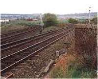 Larbert Junction looking south from the steps of the signalbox.<br><br>[Ewan Crawford //]
