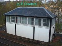 Dunblane signalbox on the east side of the line north of the junction. This controlled the junction for the line to Oban.<br><br>[Ewan Crawford //]