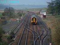 Greenloaning looking north towards Perth. Greenloaning has two loops. Closer to the camera with the station the main building of which still stands.<br><br>[Ewan Crawford //]