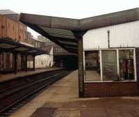 The 1890 NER station at North Shields on 6 August 1980, just 5 days before the station was closed for refurbishment and electrification in connection with the Metro project. The <I>new</I> North Shields was reopened as part of the Tyne & Wear PTE Metro system on 14 November 1982. [See image 2271]<br><br>[Colin Alexander 06/08/1980]