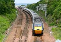 The 0950 NXEC Aberdeen - Kings Cross HST heads south from Dalmeny on 26 June. <br><br>[John Furnevel 26/06/2008]