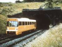 Leyland Experimental Vehicle LEV1 emerging from Stanton Tunnel on the Old Dalby test track in 1980.<br><br>[Ian Dinmore //1980]