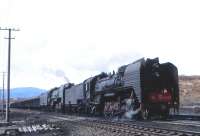 QJ6356+7137 with a freight at Jing Peng on Inner Mongolias Ji-Tong Railway in April 2000. <br><br>[Peter Todd /04/2000]