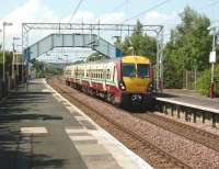 A Gourock - Glasgow Central service formed by 334 040 makes a stop at Paisley St James on 28 July. This station is to be eventually closed and a replacement built further east as part of the changes resulting from construction of the Glasgow Airport Rail Link. [See image 30523]<br><br>[David Panton 28/07/2008]