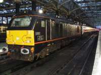 67005 Royal Train locomotive having hauled the Caledonian Sleeper empties into Glasgow Central. Photgraphers note.... I stumbled upon the loco by chance.<br><br>[Colin Harkins 01/08/2008]