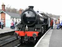 The cleaners at Grosmont shed have done a superb job in turning out immaculate looking B1 61264, seen with a southbound train on 3 April 2008. Next - the real challenge - that gentleman's coat! [See image 27223] <br><br>[John Furnevel 03/04/2008]