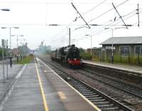 45407 northbound with a support coach through Leyland on a positioning move from the East Lancs Railway to Carnforth on 9 August 2008.<br>
<br><br>[John McIntyre 09/08/2008]