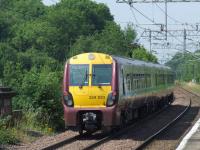 334023 departing Paisley Gilmour Street on 28th July with a service for Largs.<br><br>[Graham Morgan 28/07/2008]