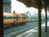 Scene at a rain soaked Drogheda station, County Louth, in 1993.<br><br>[Bill Roberton //1993]