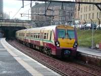 A Springburn train, formed by 334 012, at Duke Street on 12 January 2008.<br><br>[David Panton 12/01/2008]