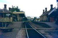 Scene at Llandrindod Wells on the <I>Heart of Wales</I> line in 1977. There are currently (mid 2008) 4 passenger trains per day in each direction on the line providing links to Swansea and Shrewsbury.<br><br>[Ian Dinmore //1977]
