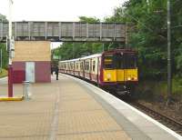 Newton bound service at Pollokshields West on 9 August 2008, EMU 314 212.<br><br>[David Panton 09/08/2008]