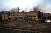 BR Standard class 6 no 72007 <I>Clan Mackintosh</I> on shed at Carlisle Kingmoor in the early 1960s caught by the low afternoon sun. <br><br>[Robin Barbour Collection (Courtesy Bruce McCartney) //]