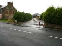 View west across the A955 road in Dysart in August 2008 over the site of the level crossing via which coal from the Frances Colliery reached the exchange sidings located just beyond the housing development underway in the background. Directly behind the camera is another recent housing development named Frances View. <br><br>[John Furnevel 22/08/2008]